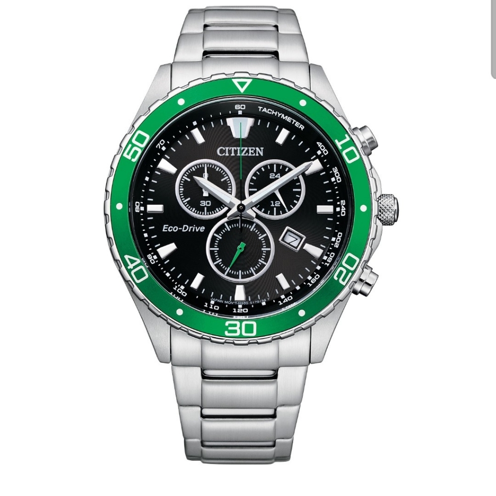 Citizen Eco-Drive Brycen 43mm Men's Chronograph Sport Watch - Silver/Green/Black